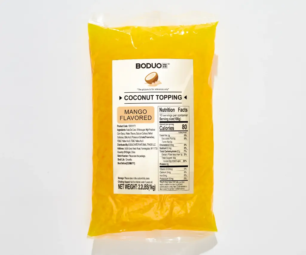 MANGO COCONUT JELLY |芒果味椰果 |2.2lbs × 20 bags / Carton