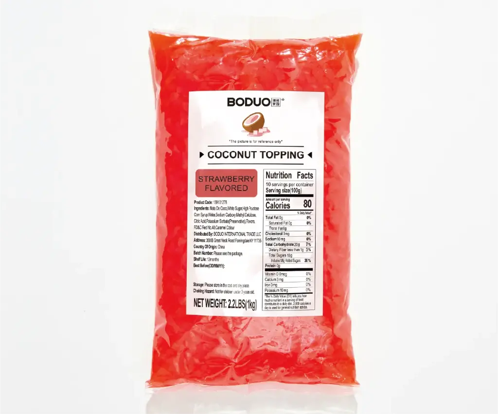 STRAWBERRY COCONUT JELLY |草莓味椰果|2.2lbs × 20 bags / Carton 