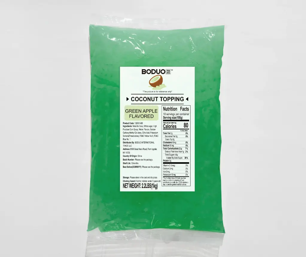 GREEN APPLE COCONUT JELLY |青苹果味椰果 |2.2lbs × 20 bags / Carton