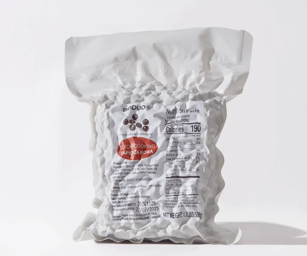 QUICK-COOK TAPIOCA BOBA PEARLS |快煮黑珍珠粉圆 | 1.1lbs × 20 bags / Carton