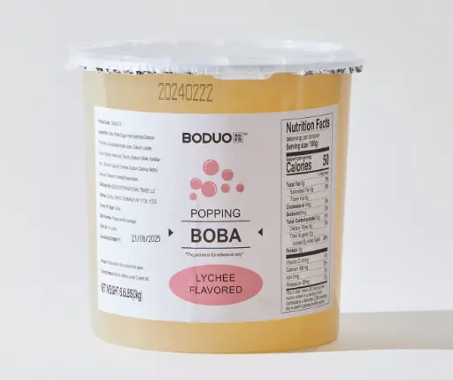 [130600274] LYCHEE POPPING BOBA |荔枝风味球型果味酱 |6.6lbs × 4 buckets / Carton