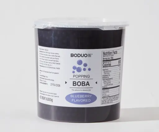 [130600361] BLUEBERRY POPPING BOBA |蓝莓风味球型果味酱 | 6.6lbs × 4 buckets / Carton