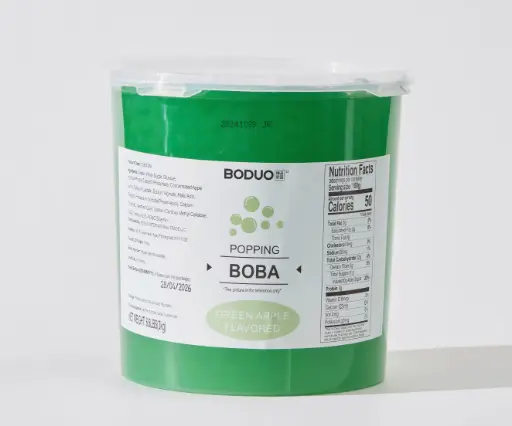 [130600364] GREEN APPLE POPPING BOBA |青苹果风味球型果味酱 |6.6lbs × 4 buckets / Carton